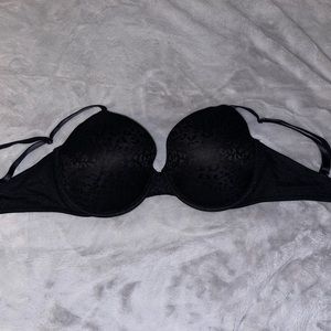Victoria Secret PINK black cheetah print push up bra